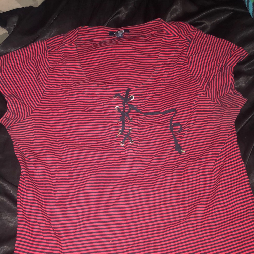 Red and black striped shirt